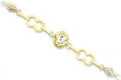Altın çiçekli  Bileklik Blk00122  Melis Gold