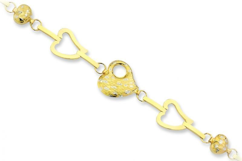 Altın kalpli Bileklik Blk00134 Melis Gold