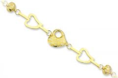 Altın kalpli Bileklik Blk00134 Melis Gold