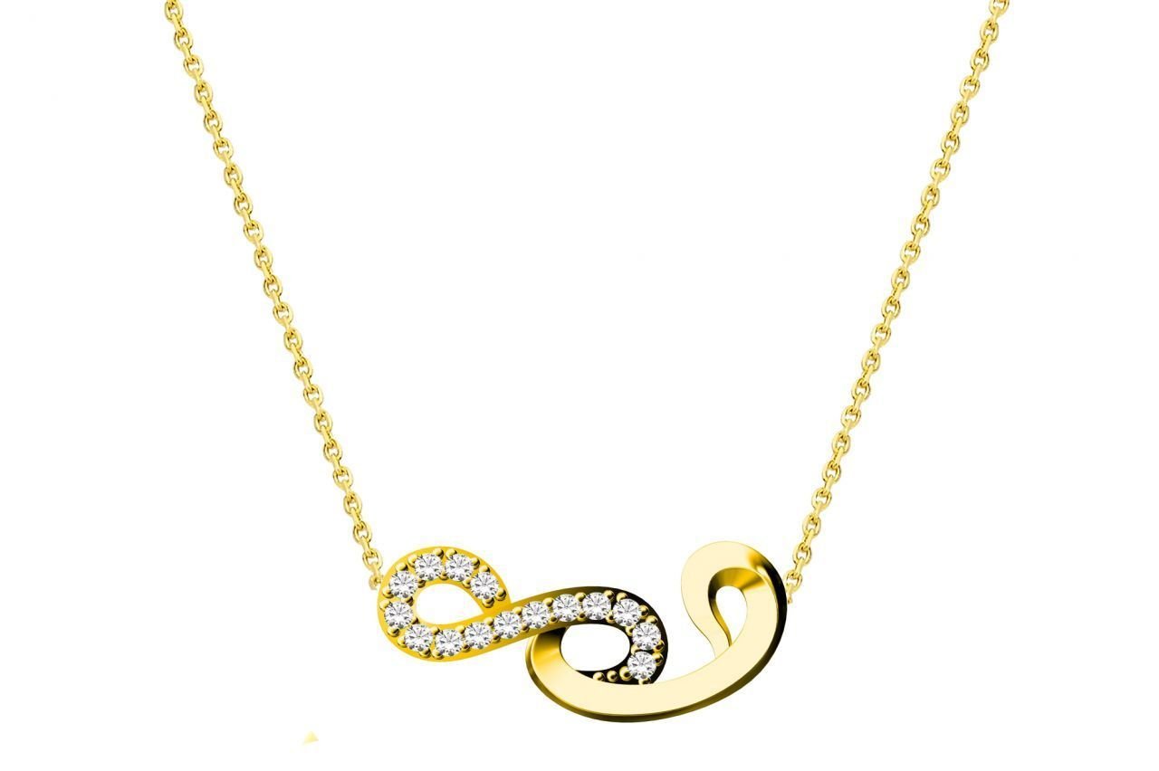 Altın Sonsuzluk Ve Vav Kolye Kly000476 Melis Gold
