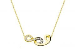 Altın Sonsuzluk Ve Vav Kolye Kly000476 Melis Gold