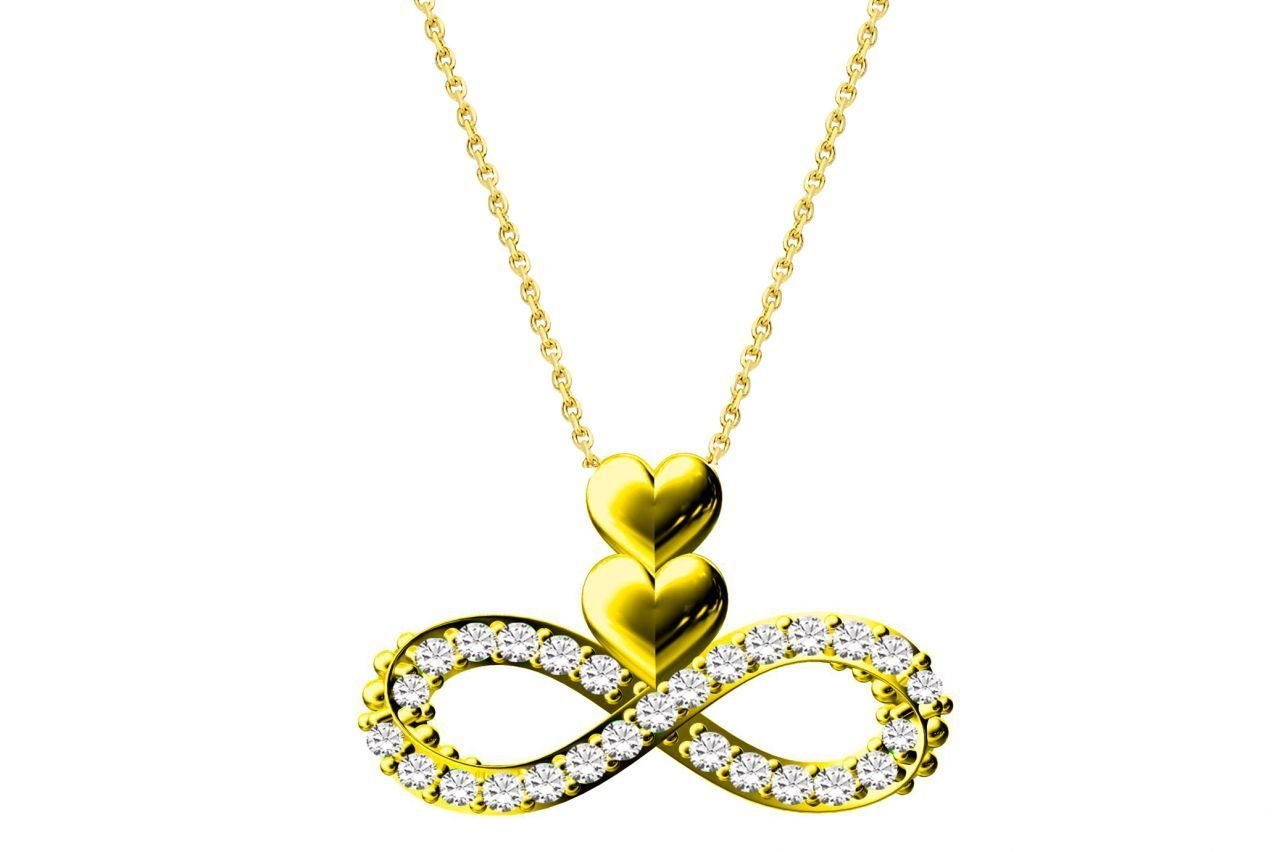 Altın Sonsuzluk ve Kalp Kolye Kly000477 Melis Gold