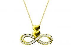 Altın Sonsuzluk ve Kalp Kolye Kly000477 Melis Gold