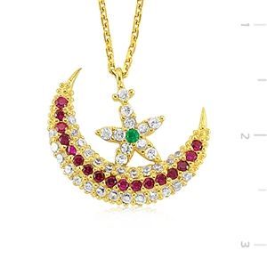 GUMUSH Altın Kaplama Hilal Kolye | PND47155012