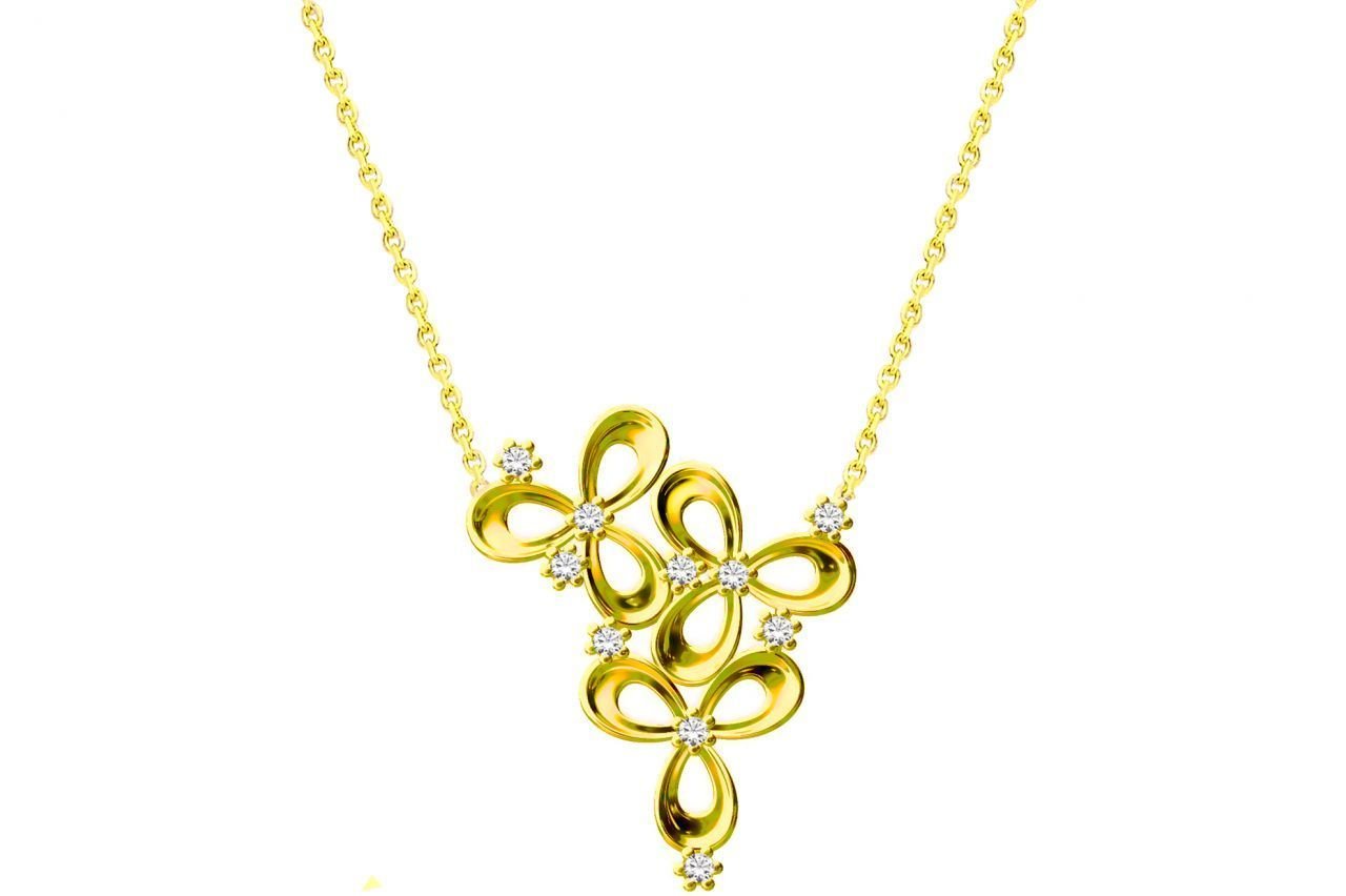 Altın Üç Yapraklı Yonca Kly000478 Melis Gold