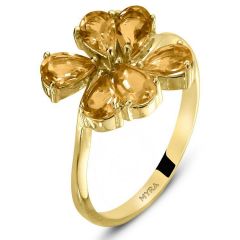 Myra Gold Altın Citrine Taşlı Fantazi Yüzük