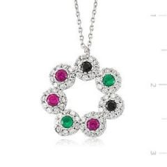 GUMUSH Rodyum Kaplama Kır Çiçeği Kolye | PND47155014