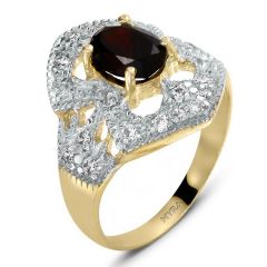 Myra Gold 14 K Altın Garnet Taşlı Fantazi Yüzük