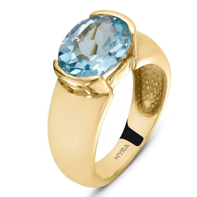 Myra Gold 14 Ayar Aqua Altın Yüzük