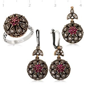 GUMUSH Yakut Taşlı Otantik Set | SET65138001