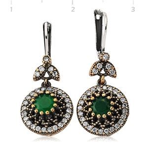 GUMUSH Zümrüt Taşlı Otantik Küpe | SET65138002-E