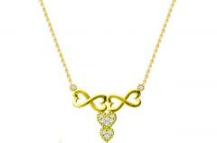Altın Sonsuzluk Ve Kalpli Kolye KLY00487 Melis Gold