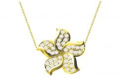 Altın Çiçek Kolye KLY00488 Melis Gold