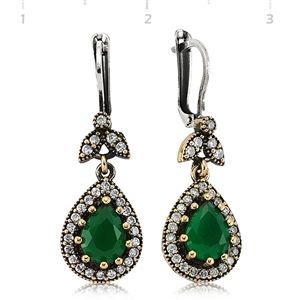 GUMUSH Zümrüt Taşlı Otantik Küpe | SET65138003-E