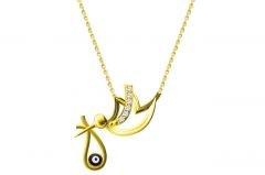 Altın Nazar Boncuklu Kolye Melis Gold KLY00492