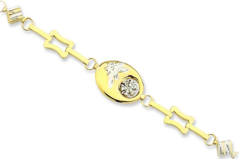 Altın Taşlı Kar Taneli Bileklik Blk20032  Melis Gold