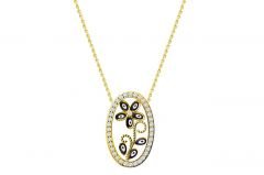 Altın Çiçek Motifli Kolye Melis Gold KLY00494