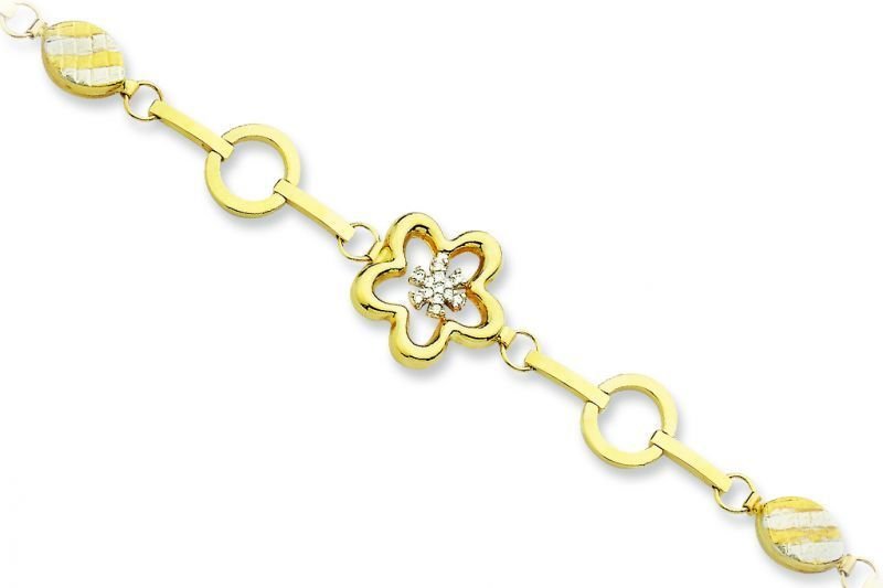 Altın Taşlı Kar Taneli Bileklik Blk20034  Melis Gold