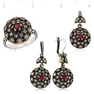 GUMUSH Yakut Taşlı Otantik Set | SET65138005