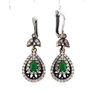 GUMUSH Zümrüt Taşlı Otantik Küpe | SET65138006-E