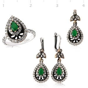 GUMUSH Zümrüt Taşlı Otantik Set | SET65138006