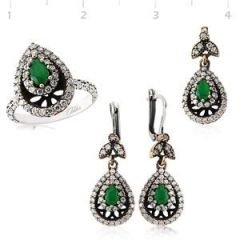 GUMUSH Zümrüt Taşlı Otantik Set | SET65138006
