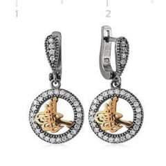 GUMUSH Zümrüt Taşlı Otantik Küpe | SET65138007-E