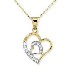 Myra Gold Zirkon Taşlı Kalp Kolye