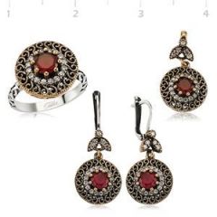 GUMUSH Yakut Taşlı Otantik Set | SET65138008
