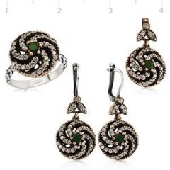 GUMUSH Zümrüt Taşlı Otantik Set | SET65138009