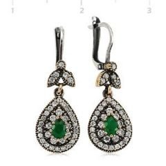 GUMUSH Zümrüt Taşlı Otantik Küpe | SET65138010-E