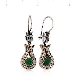 GUMUSH Zümrüt Taşlı Otantik Küpe | SET65138013-E