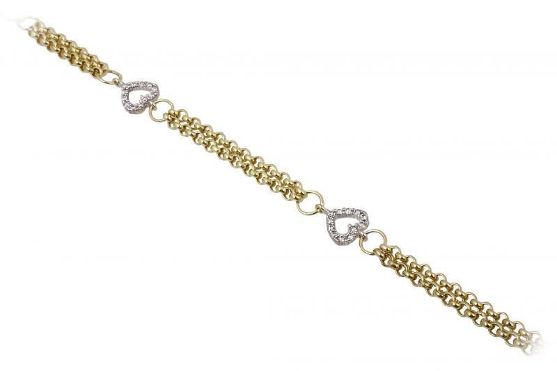 Altın Kalpli Bileklik Zb000037 Melis gold