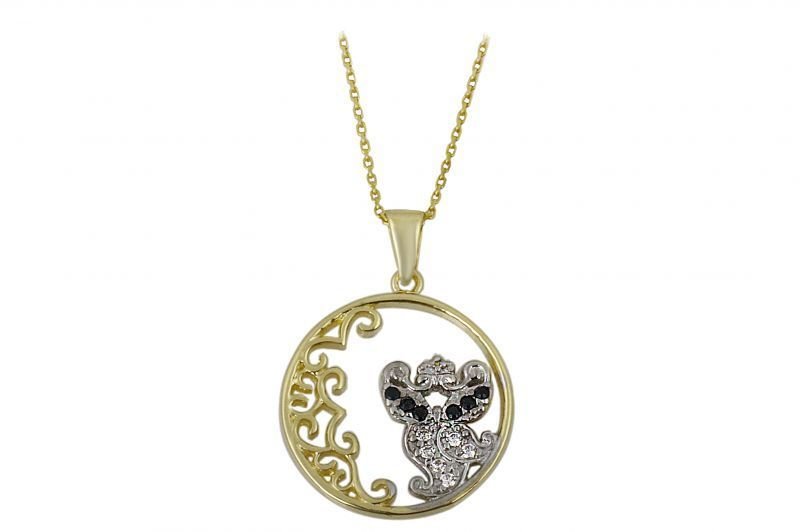 Altın Baykuş Kolye Kly00149 Melis Gold