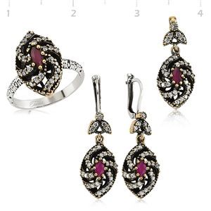 GUMUSH Yakut Taşlı Otantik Set | SET65138016