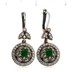 GUMUSH Zümrüt Taşlı Otantik Küpe | SET65138017-E