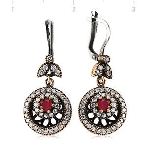 GUMUSH Yakut Taşlı Otantik Küpe | SET65138018-E