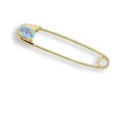 Myra Gold Aqua Marine Taşlı Bebek İğnesi