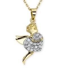Myra Gold Kalp Taşıyan Melek Kolye