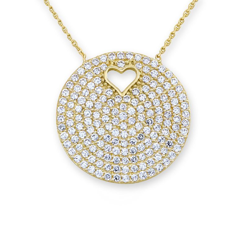 Myra Gold Taşlı Kalp Kolye
