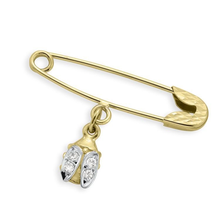 Myra Gold Zirkon Taşlı Uğur Böcekli Bebek İğnesi