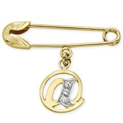 Myra Gold Taşlı Harfli Bebek İğnesi