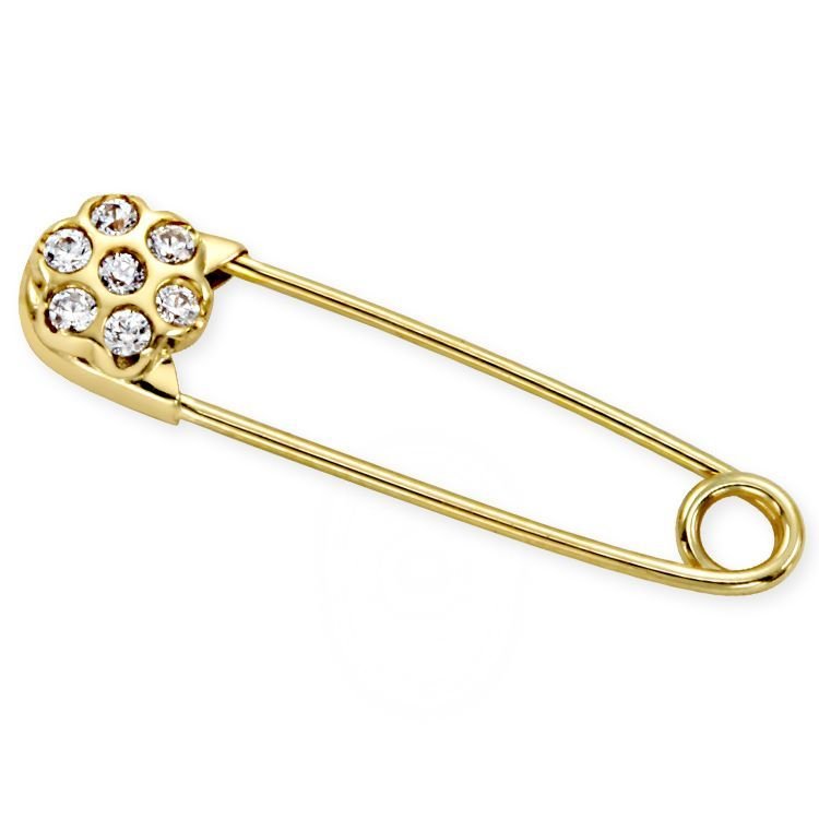 Myra Gold 14 K Zirkon Taşlı  Bebek İğnesi