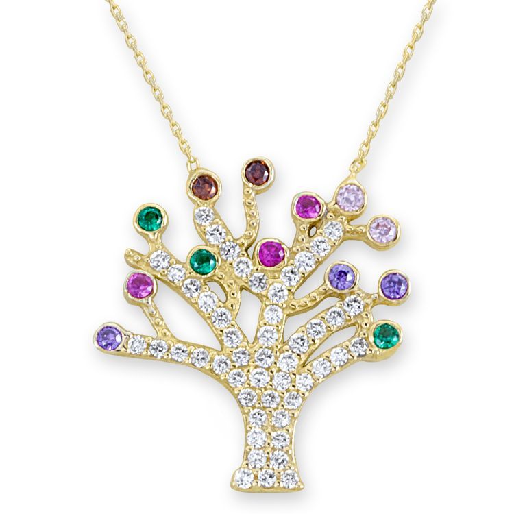 Myra Gold 14 K Altın Zirkon Taşlı Soy Ağacı