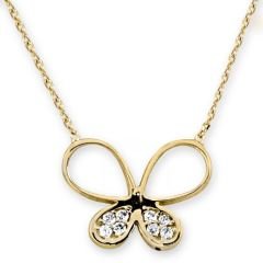 Myra Gold Zirkon Taşlı Kelebek Kolye