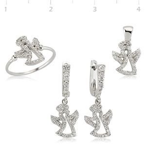 GUMUSH Zirkon Taşlı Rodyum Kaplama Denge Set | SET47066155