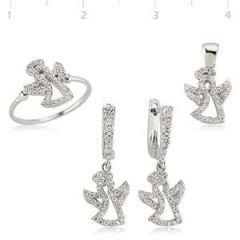 GUMUSH Zirkon Taşlı Rodyum Kaplama Denge Set | SET47066155