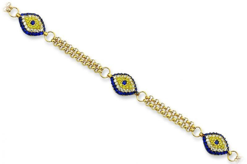 Altın Nazar Boncuklu Bileklik Zb000040 Melis gold