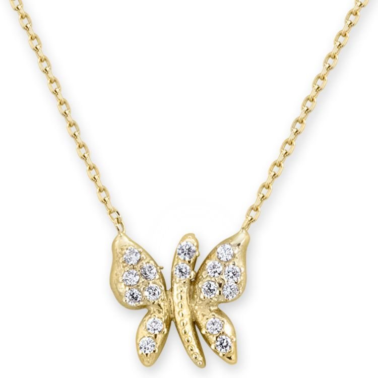 Myra Gold Zirkon Taşlı Kelebek Kolye