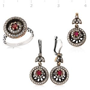 GUMUSH Yakut Taşlı Otantik Set | SET65138018